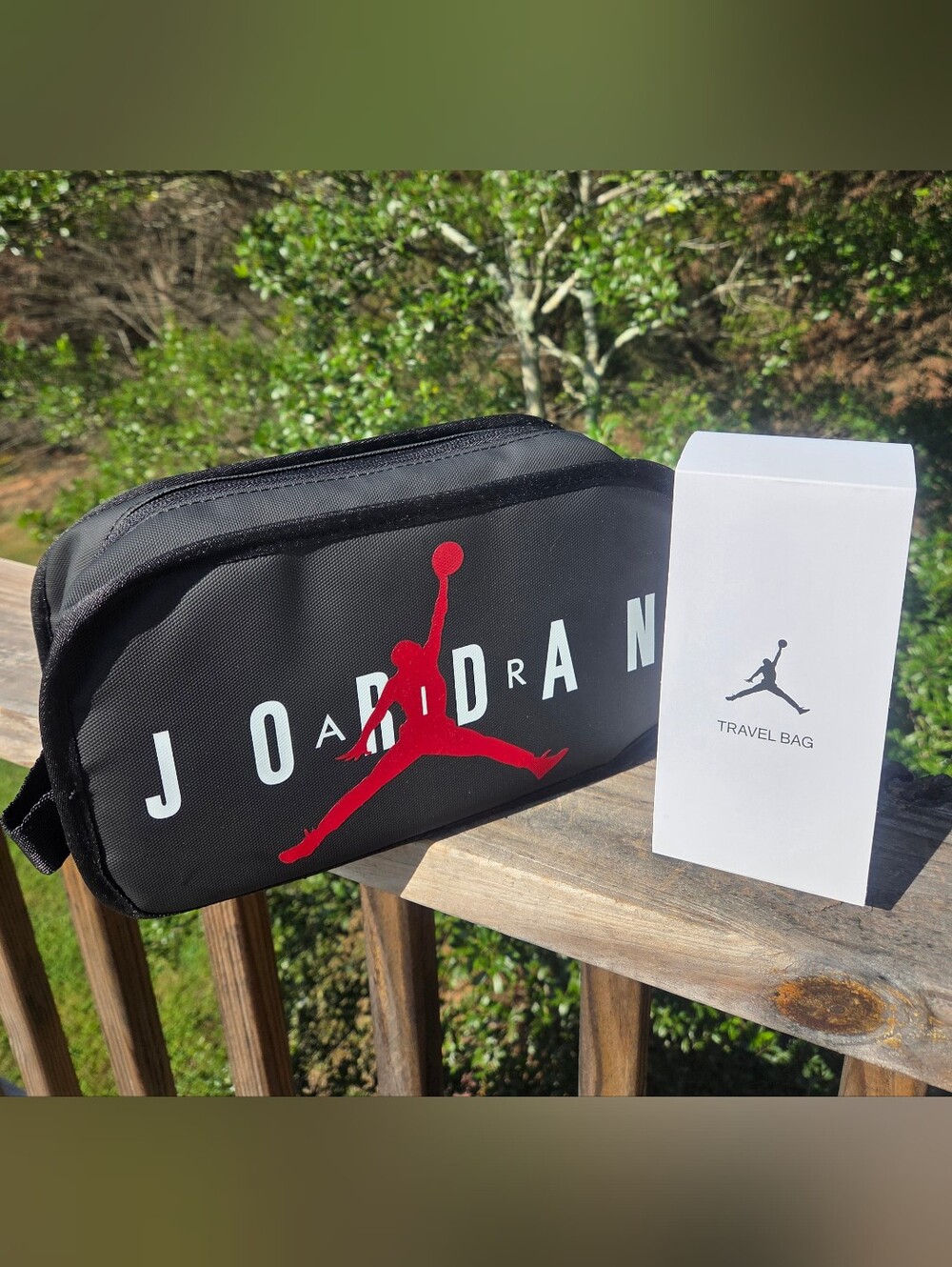 Jordan Black Toiletry Pouch with Red Jumpman